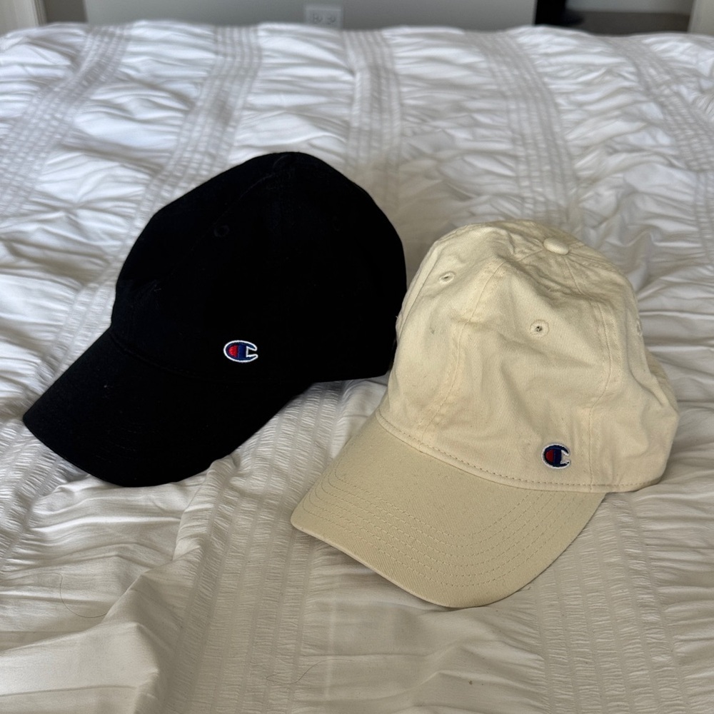 Champion Black and Cream Caps